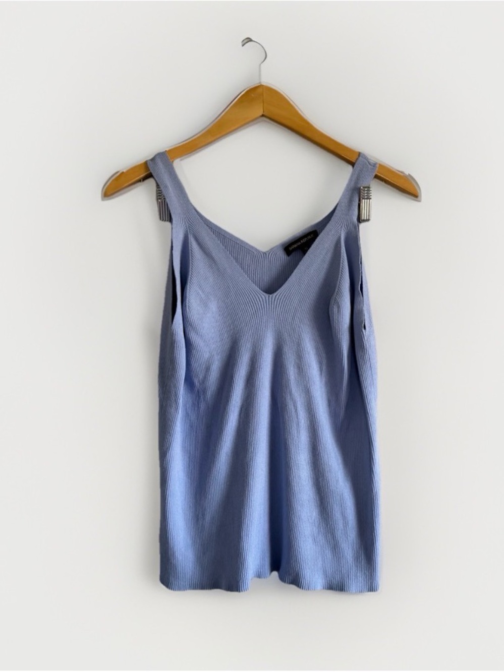 Ribbed Knit Sweater Tank Top Periwinkle XL Semi Sculpted Fit Office Casual